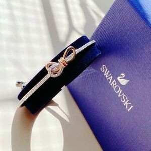 Swarovski Rose Gold and Silver Bow Bangle
